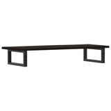 Basin Shelf Wall Mounted Steel and Solid Wood Oak