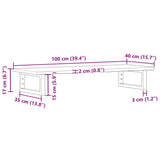 Basin Shelf Wall Mounted Steel and Solid Wood Oak - Extra Image