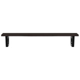 Basin Shelf Wall Mounted Steel and Solid Wood Oak - Top-Down View