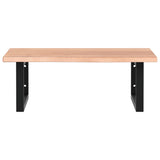 Basin Shelf Wall Mounted Steel and Solid Wood Oak