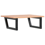 Basin Shelf Wall Mounted Steel and Solid Wood Oak
