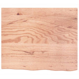 Basin Shelf Wall Mounted Steel and Solid Wood Oak - Low Angle