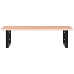 Basin Shelf Wall Mounted Steel and Solid Wood Oak