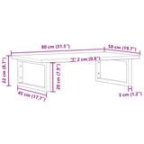 Basin Shelf Wall Mounted Steel and Solid Wood Oak - Extra Image