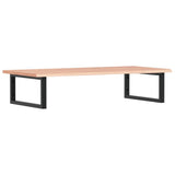 Basin Shelf Wall Mounted Steel and Solid Wood Oak - Front View