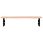 Basin Shelf Wall Mounted Steel and Solid Wood Oak