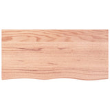 Basin Shelf Wall Mounted Steel and Solid Wood Oak - Low Angle