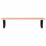 Basin Shelf Wall Mounted Steel and Solid Wood Oak - Top-Down View