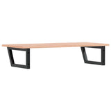 Basin Shelf Wall Mounted Steel and Solid Wood Oak - Rear View