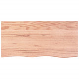 Basin Shelf Wall Mounted Steel and Solid Wood Oak - Low Angle