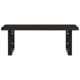 Basin Shelf Wall Mounted Steel and Solid Wood Oak