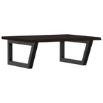 Basin Shelf Wall Mounted Steel and Solid Wood Oak