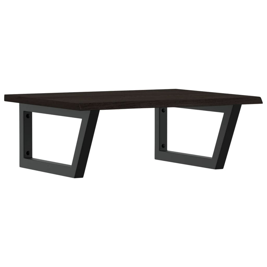 Basin Shelf Wall Mounted Steel and Solid Wood Oak