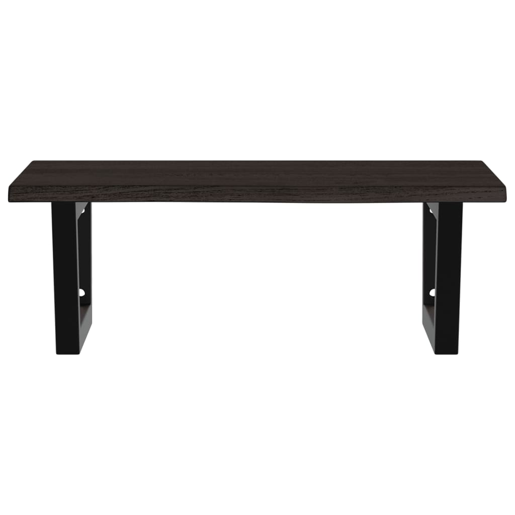 Basin Shelf Wall Mounted Steel and Solid Wood Oak