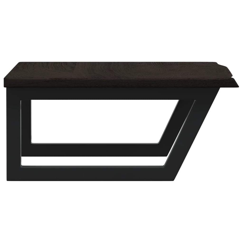 Basin Shelf Wall Mounted Steel and Solid Wood Oak