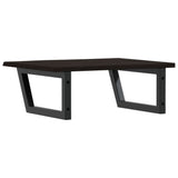 Basin Shelf Wall Mounted Steel and Solid Wood Oak