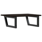 Basin Shelf Wall Mounted Steel and Solid Wood Oak