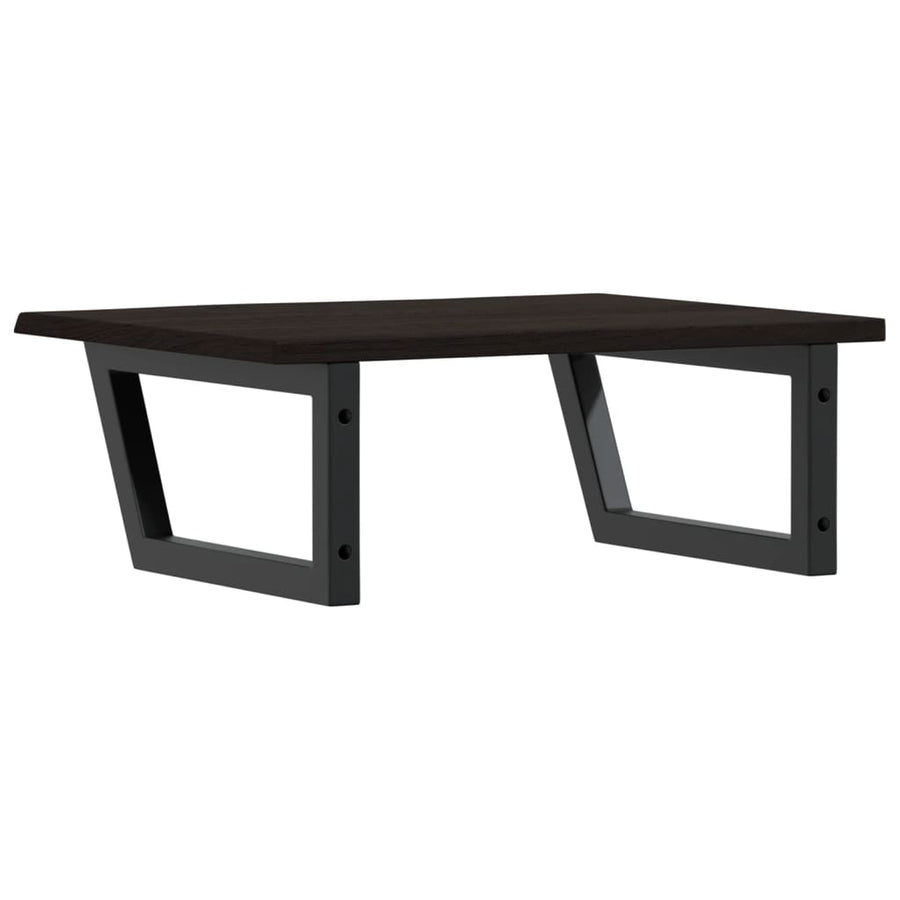 Basin Shelf Wall Mounted Steel and Solid Wood Oak