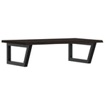 Basin Shelf Wall Mounted Steel and Solid Wood Oak
