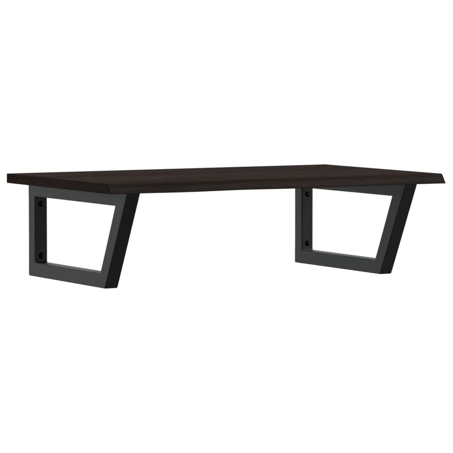 Basin Shelf Wall Mounted Steel and Solid Wood Oak