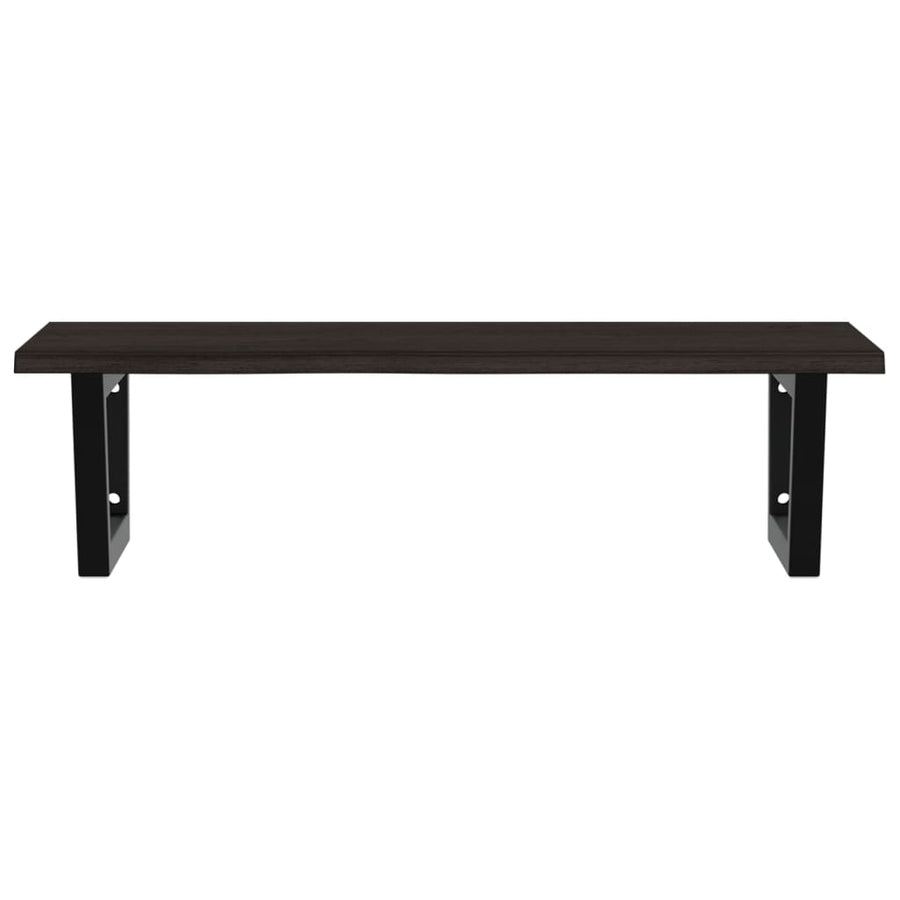 Basin Shelf Wall Mounted Steel and Solid Wood Oak