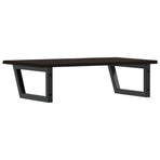 Basin Shelf Wall Mounted Steel and Solid Wood Oak