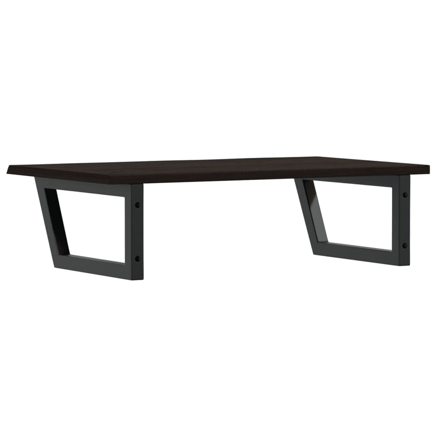Basin Shelf Wall Mounted Steel and Solid Wood Oak