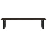 Basin Shelf Wall Mounted Steel and Solid Wood Oak