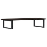 Basin Shelf Wall Mounted Steel and Solid Wood Oak - Rear View