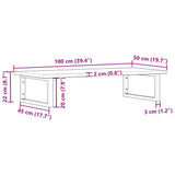 Basin Shelf Wall Mounted Steel and Solid Wood Oak - Extra Image