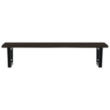 Basin Shelf Wall Mounted Steel and Solid Wood Oak - Top-Down View