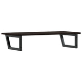 Basin Shelf Wall Mounted Steel and Solid Wood Oak