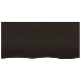 Basin Shelf Wall Mounted Steel and Solid Wood Oak - Low Angle