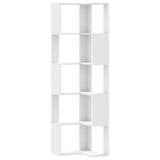 Corner Bookcase 5-Tier White 50x50x179 cm Engineered Wood