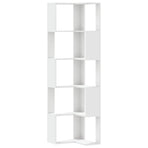 Corner Bookcase 5-Tier White 50x50x179 cm Engineered Wood