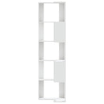 Corner Bookcase 5-Tier White 50x50x179 cm Engineered Wood
