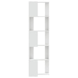 Corner Bookcase 5-Tier White 50x50x179 cm Engineered Wood - 45-Degree Angle