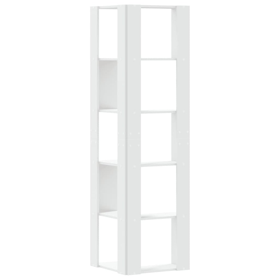 Corner Bookcase 5-Tier White 50x50x179 cm Engineered Wood