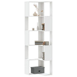 Corner Bookcase 5-Tier White 50x50x179 cm Engineered Wood