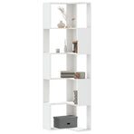 Corner Bookcase 5-Tier White 50x50x179 cm Engineered Wood