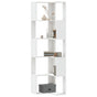 Corner Bookcase 5-Tier White 50x50x179 cm Engineered Wood