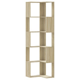 Corner Bookcase 5-Tier Sonoma Oak 50x50x179 cm Engineered Wood