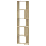 Corner Bookcase 5-Tier Sonoma Oak 50x50x179 cm Engineered Wood - Top-Down View