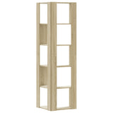 Corner Bookcase 5-Tier Sonoma Oak 50x50x179 cm Engineered Wood - Rear View