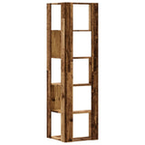 Corner Bookcase 5-Tier Old Wood 50x50x179 cm Engineered Wood - Rear View