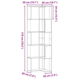 Corner Bookcase 5-Tier Old Wood 50x50x179 cm Engineered Wood - Extra Image