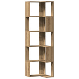 Corner Bookcase 5-Tier Artisian Oak 50x50x179 cm Engineered Wood