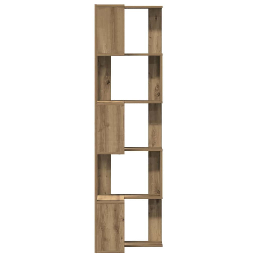 Corner Bookcase 5-Tier Artisian Oak 50x50x179cm Engineered Wood