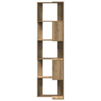 Corner Bookcase 5-Tier Artisian Oak 50x50x179cm Engineered Wood