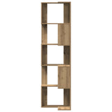 Corner Bookcase 5-Tier Artisian Oak 50x50x179 cm Engineered Wood - 45-Degree Angle
